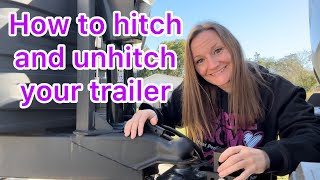 How to hitch and unhitch a travel trailer for beginners with weight distribution bars