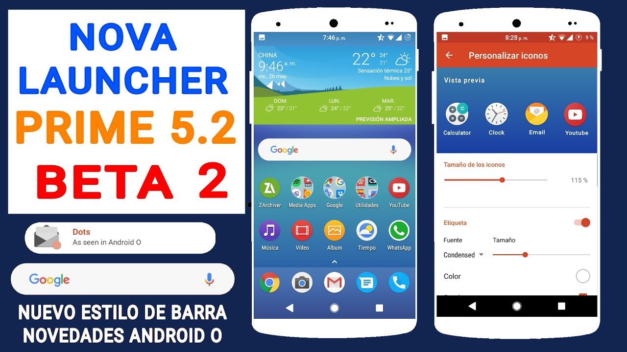 Nova Launcher Prime 5.2 / Beta 2 APK + Novedades
