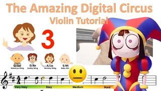The Amazing Digital Circus Pilot Ending Song Sheet  And Easy Violin Tutorial
