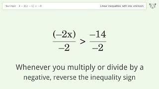 42x1 Less Than 8  Solve Linear Inequalities With One Unknown