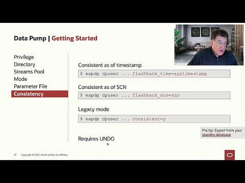 Getting started with Oracle Data Pump - Consistency