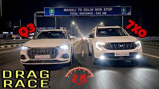 Audi Q3 ने बुरी तरह हरा दिया XUV7XO को 🥵 Extreme RACE on Highway (Manali to Delhi) 🚧🚀