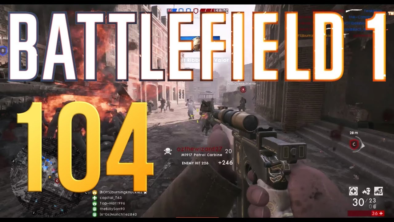 Battlefield 1: *INSANE* 104 Kills | M1917 Patrol Carbine (PS4 PRO GAMEPLAY)