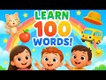 Learn First 100 Words | Kids Learning Video | Nursery Rhymes | Kidsy Bitsy