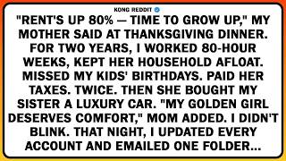 ＂RENT'S UP 80% — TIME TO GROW UP,＂ MY MOTHER SAID AT THANKSGIVING DINNER  FOR TWO YEARS, I WORKE