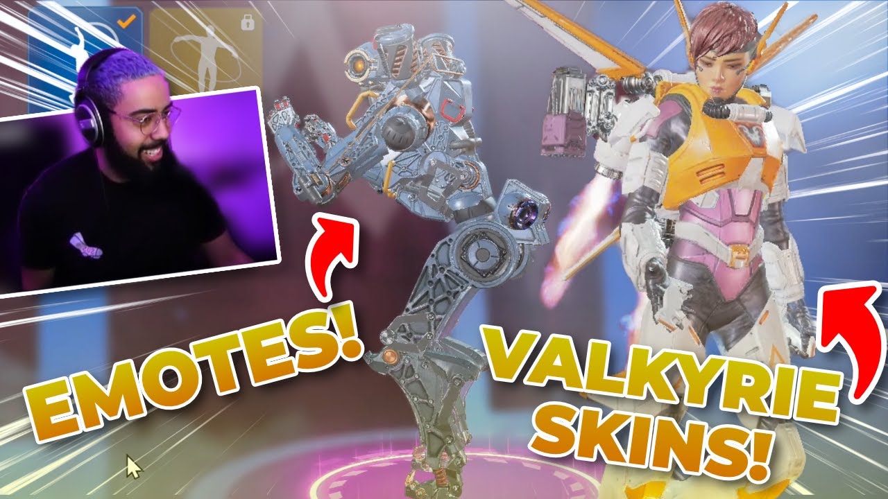 Showcasing the Apex Legends Season 9 Legacy Emotes and Valkyrie/Bocek Bow Skins!