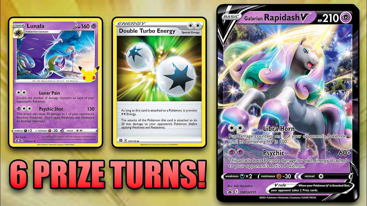 Double Turbo Energy BREAKS Rapidash V!! Take 6 Prize Turns - PTCGO