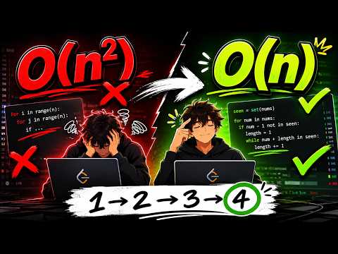 Longest Consecutive Sequence: O(n²) → O(n) in 10 Minutes