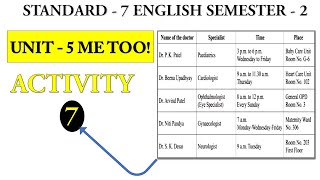 std 7 english sem 2 unit 5 activity 7