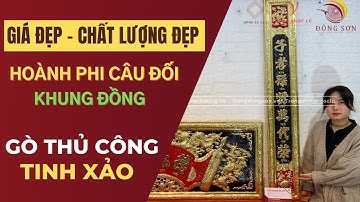 Bộ hoành phi câu đối 1m55 bằng đồng vàng cực chất | đồ thờ bằng đồng cao cấp | Ngọc Anh Đồng Mỹ Nghệ