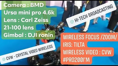 CVW PRO200 wireless transmission on robotic gimbal with its gear friends on a tour