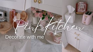 Pink Kitchen Decorate with me | Kitchen Styling Ideas 🌸 Pink COFFEE BAR IDEAS