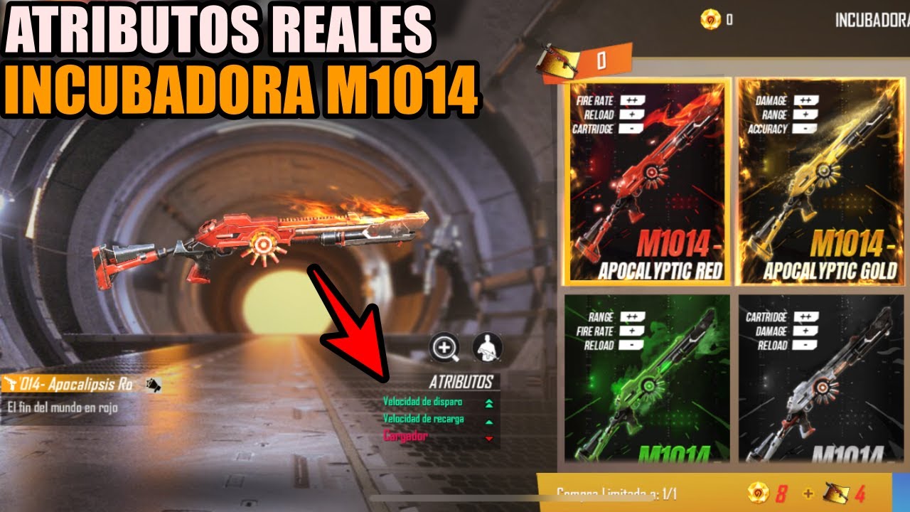 Estos Seran Los Atributos Reales De La Incubadora M1014 En La Region De Latam Free Fire Youtube