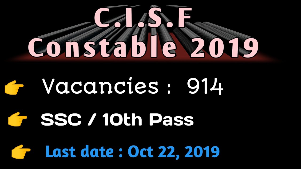 CISF Constable jobs 2019
