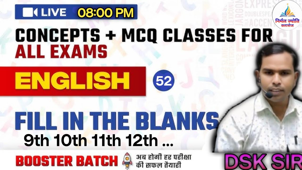 🔥Easy Method to Solve Fill in the blank | Best Trick by dharamsingh Sir