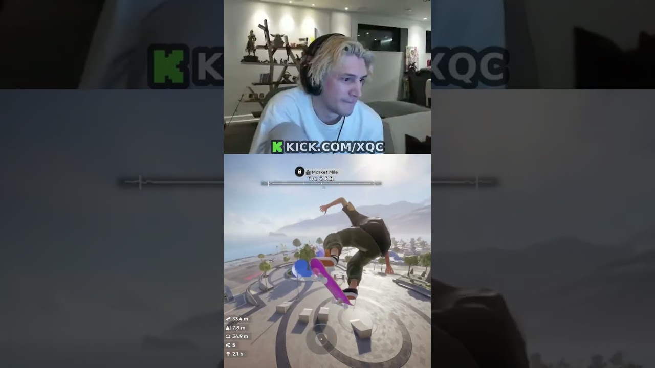 xQc Lands Insane Globe Trick in Skate 4