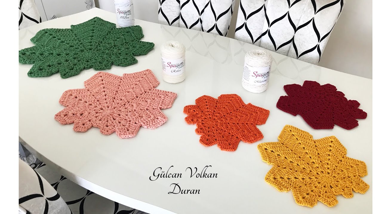 Tığ İşi Örgü Yaprak Supla - Paspas Yapımı - Part 1