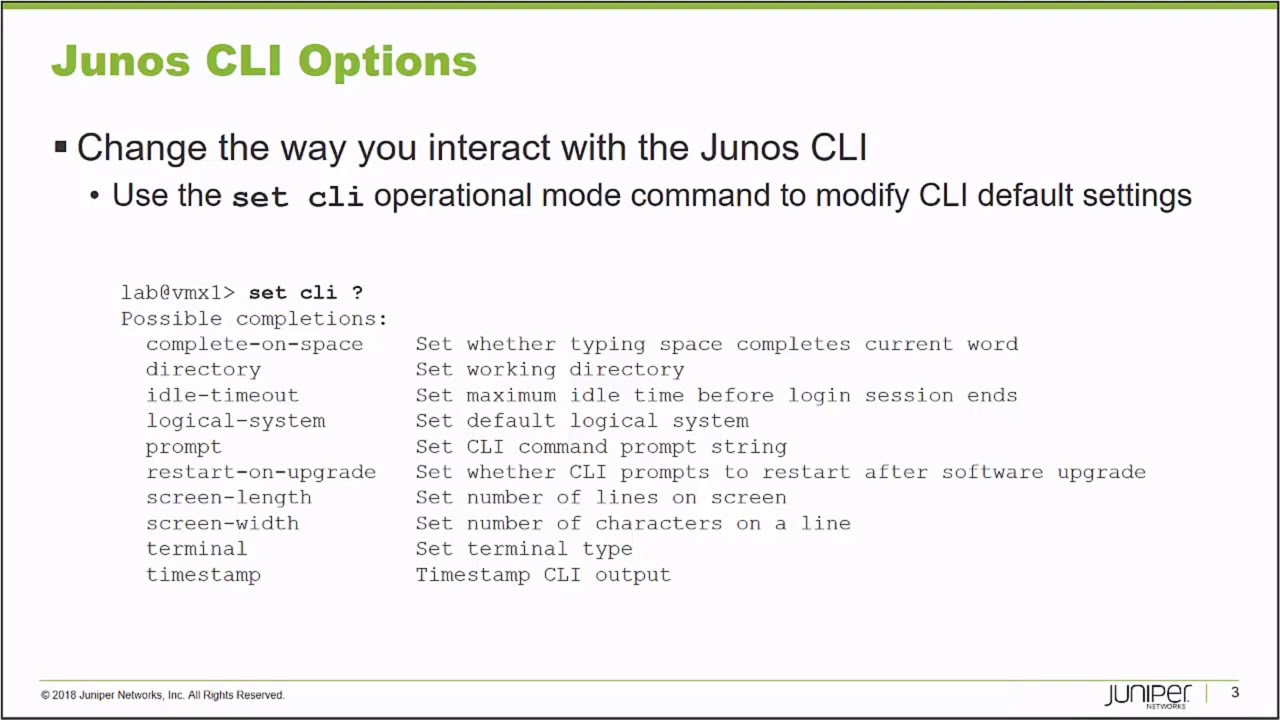 Junos Command Line Junos CLI - YouTube