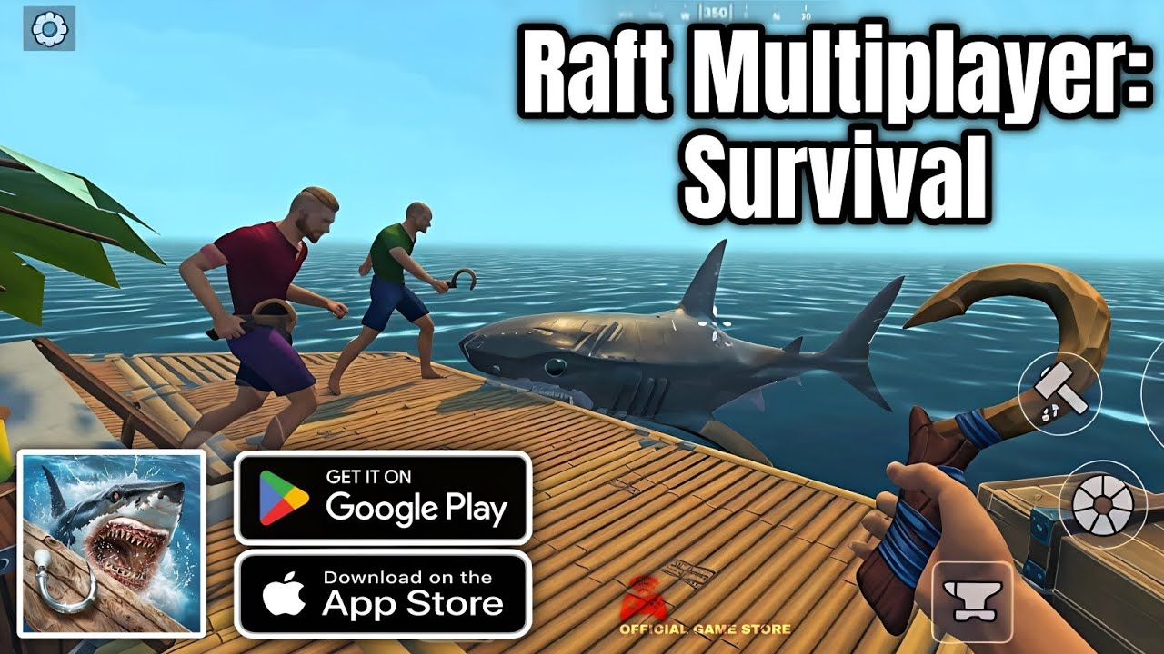Raft Multiplayer: Survival Mobile game play - Life in the Ocean (Android & iOS)