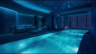 Cyber Blue Retreat | Ambient Pool Experience from the Future