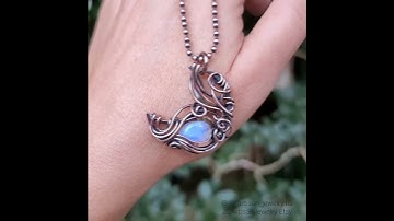 🌛Moonstone Crescent moon wire wrapped pendant by zd_artisan_jewelry IG