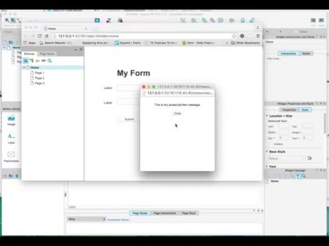 Axure: how to add an alert message to an interaction