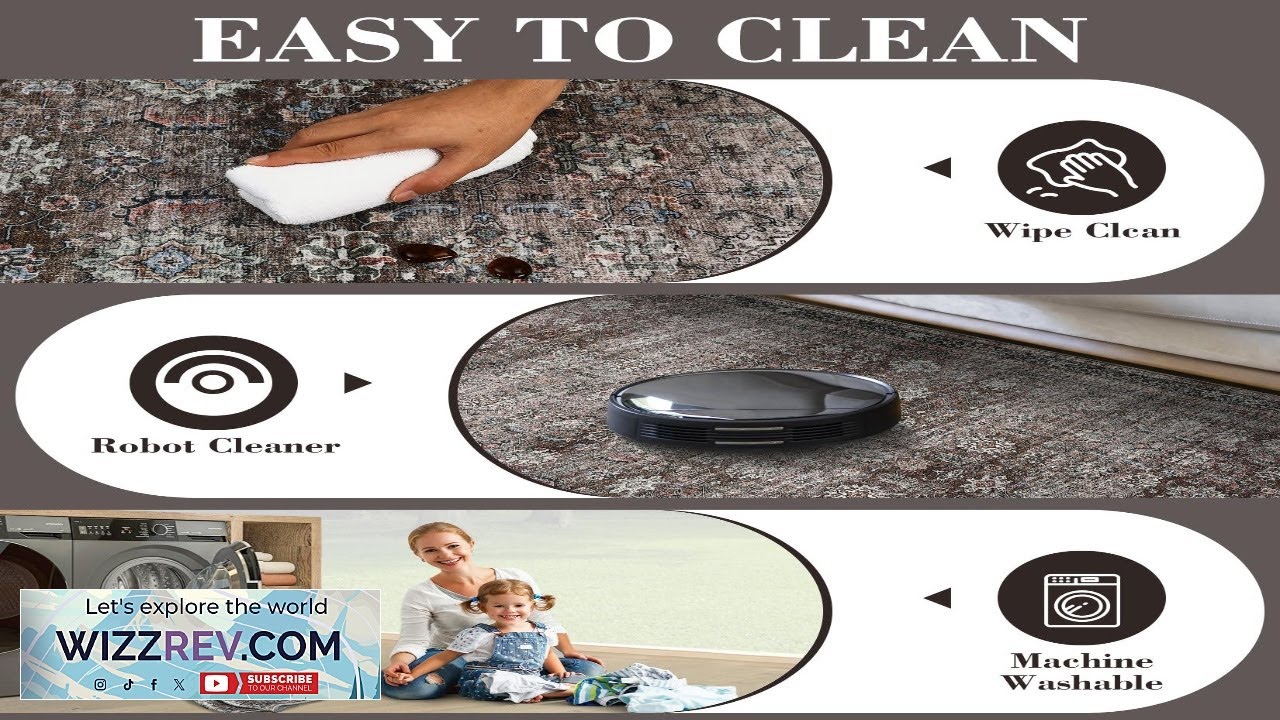 Моющиеся ковры Garvee, размер 4x6, винтажный цветочный узор, для гостиной.