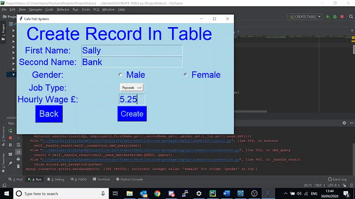 Create Table and Datatypes MySQL Python