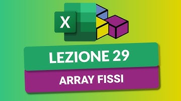 Array fissi - VBA Excel Tutorial Italiano 29