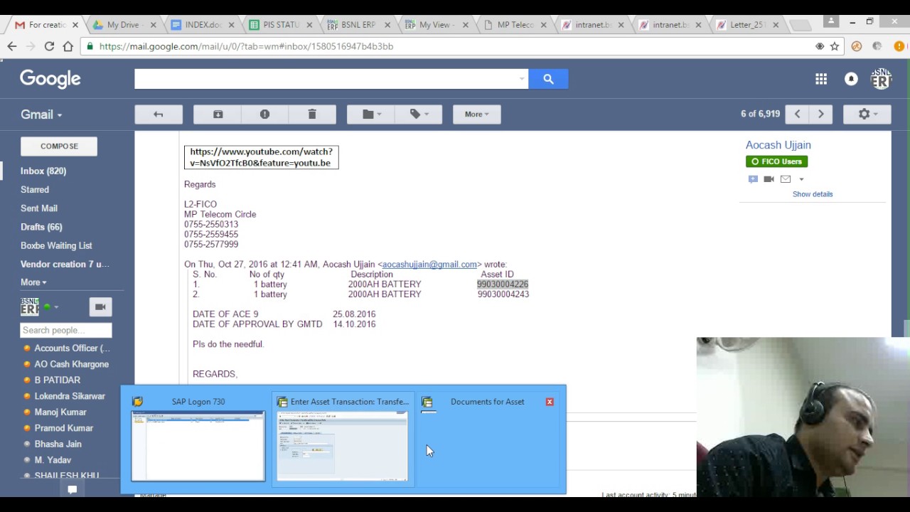 Decommissioning of asset ABUMN