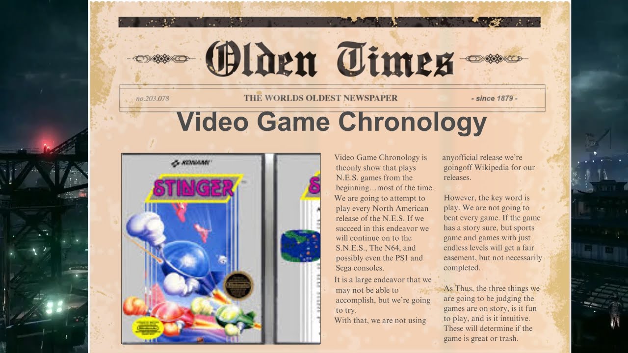 Video Game Chronology Episode 70:2: Stinger - Revisit