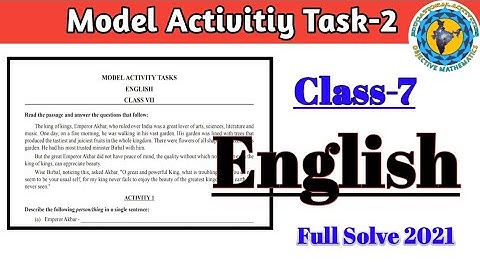 Class-7 English Model Activity Task part-2 Full Solve #WBBSE‎@Educational Activities Bengali 