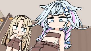 Suu’s towel won’t stay on for some reason【Hololive AnimatedClip/Eng sub】【Koganei Niko/Mizumiya Su】