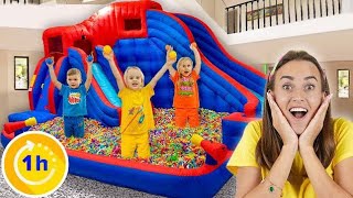 Chris turns House into a Trampoline park | Kids develop creativity and imagination Update