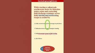 While starting a salient pole synchronous motor by induction motor action and connecting field disch
