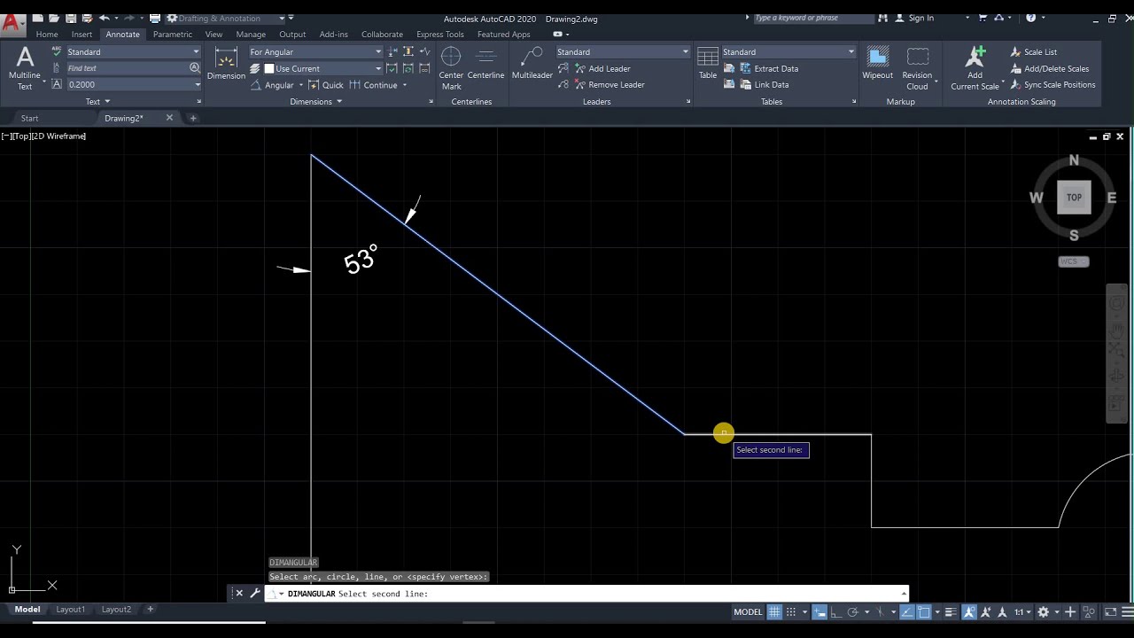 41c- How to use Angular Dimension | AutoCAD 2020 from Basic to Advance ...