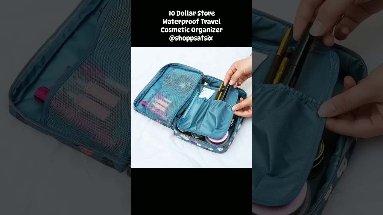10 Dollar Store Waterproof Travel Cosmetic Organizer – Compact Toiletry Storage Case for Women