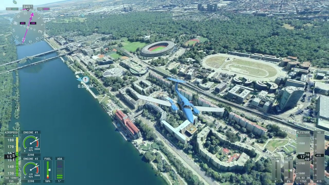 Sightseeing: Ernst-Happel-Stadium, Vienna, Austria, Diamond Aircraft DA62, Xbox Series X, 4K UHD