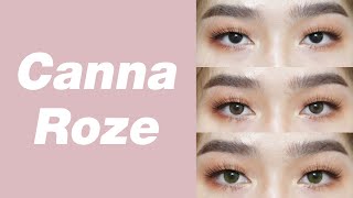 Canna Roze 4 Colours on Dark Brown eyes Review | ลองใส่ Contact lens รุ่น Canna Roze 4 สี