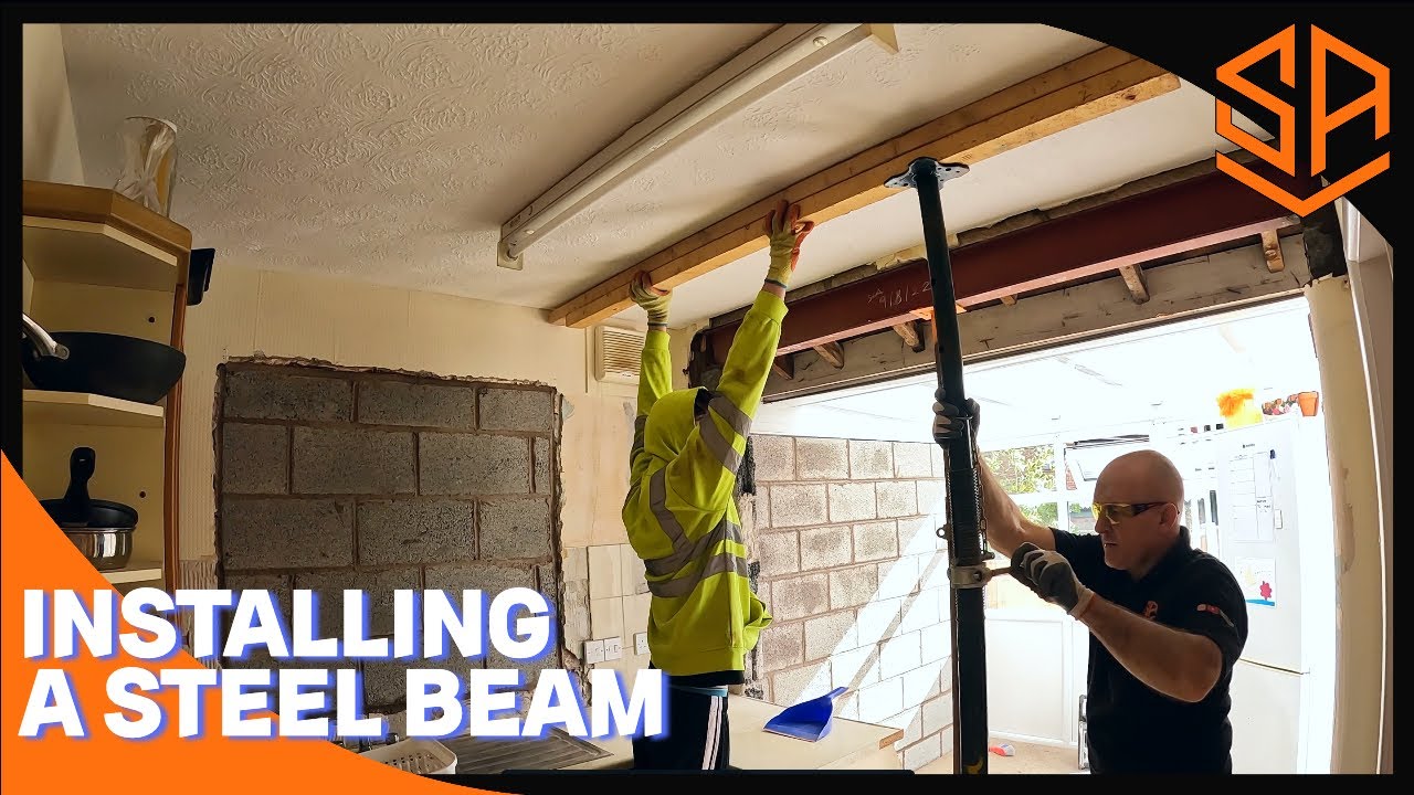 EASY STEEL BEAM INSTALLATION ..KITCHEN CONVERSION PART 4 YouTube