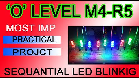 o level m4 r5 practical sequential led blinking Arduino project #arduino #olevelcourse