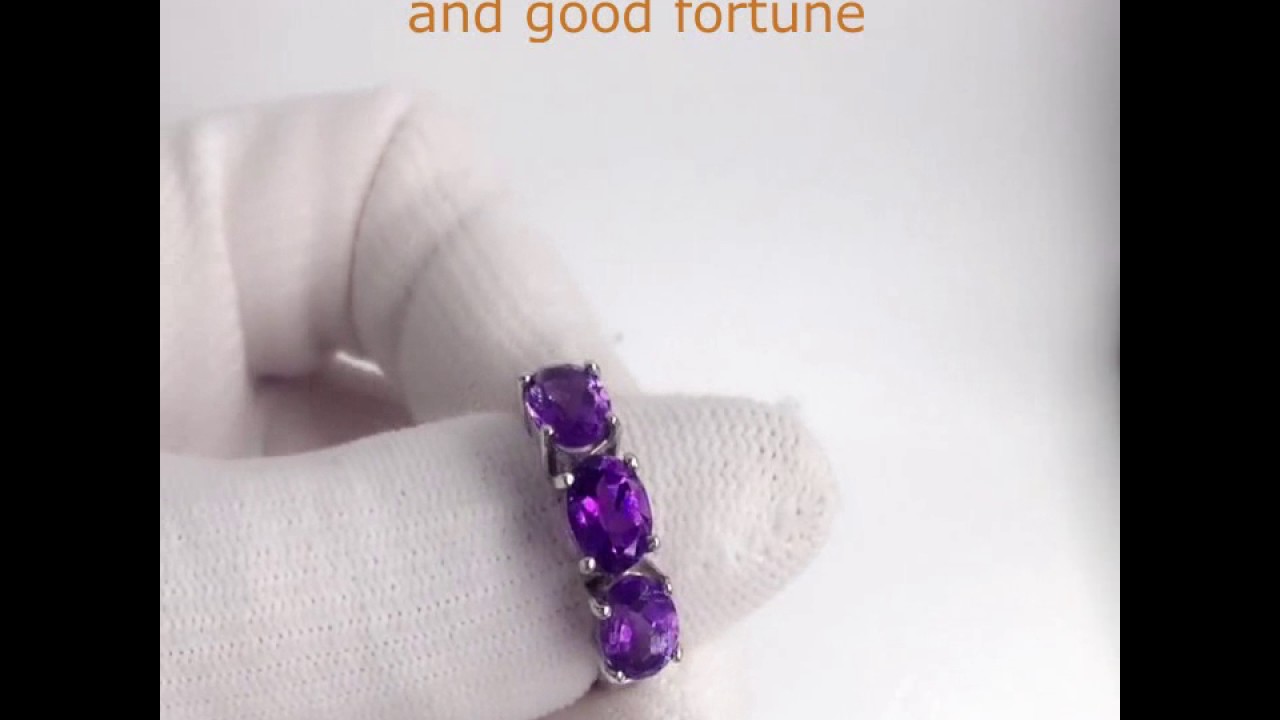 3 Stone Amethyst Ring