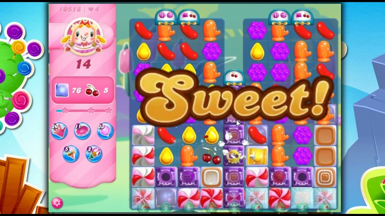 Candy Crush Saga Level 10518 - 1 Stars, 27 Moves Completed, No Boosters