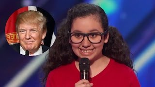 13 Year-Old Americas Got Talent Contestant Wins Over The Audience With Trump Joke