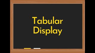 Tabular Display Calculator