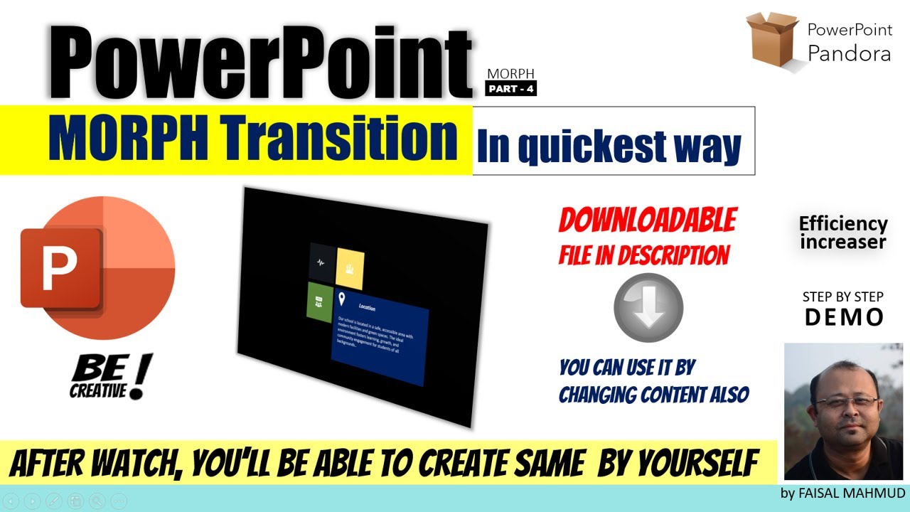PowerPoint MORPH transition step by step - Morph 4 - YouTube