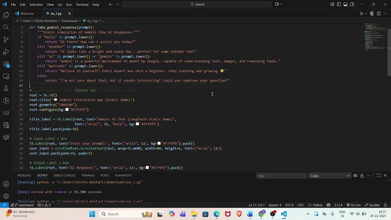 Building a Prompt-Based Interaction System with Gemini API.