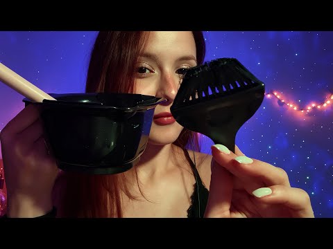 ASMR-VOU PINTAR E LAVAR SEU CABELO 💆🏻‍♀️🧴