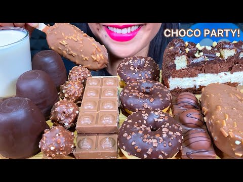 ASMR MUKBANG CHOCOLATE PARTY, MAGNUM ICE CREAM, CAKE, MARSHMALLOW, SNACK MASSIVE Eating Sounds