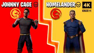 💀 JOHNNY CAGE vs HOMELANDER: ¿QUIÉN GANA EN MORTAL KOMBAT 1? ☠️✅